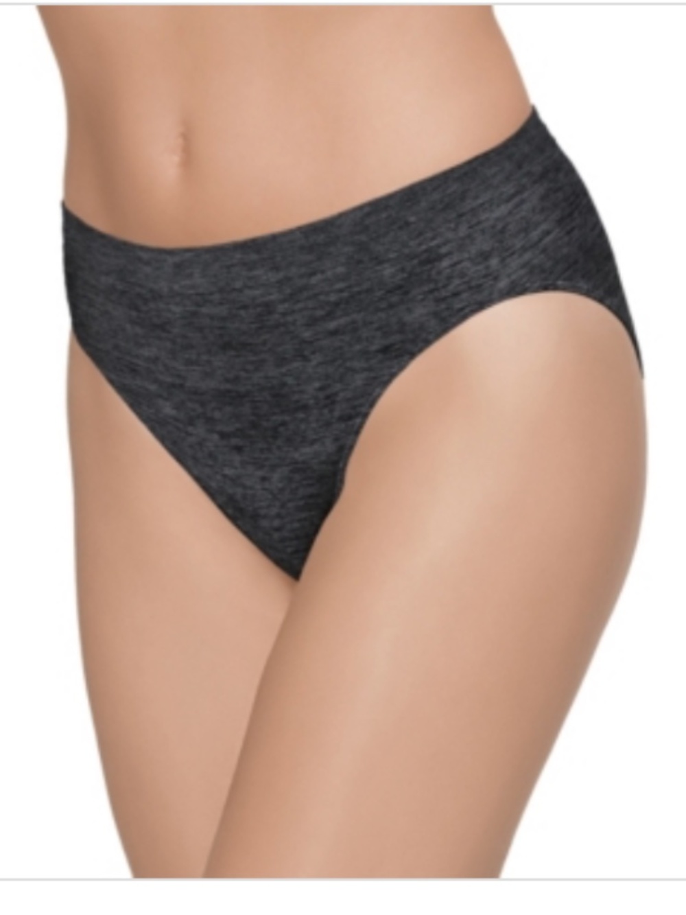 Wacoal Women's B-Smooth Hi Cut Brief Panty in Charcoal Heather